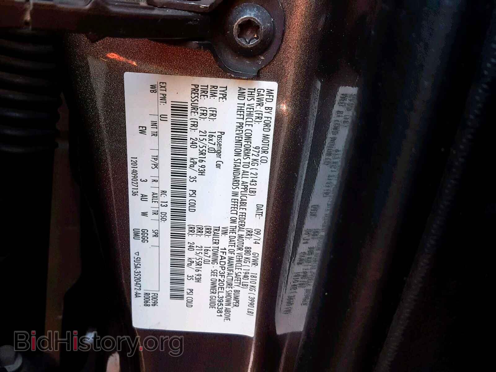 2014 FORD FOCUS SE - VIN: 1FADP3F20EL395381 - Фото 10