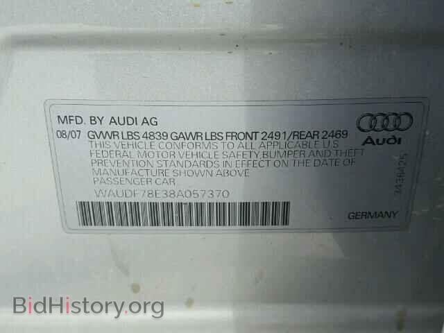 2008 AUDI A4 - VIN: WAUDF78E38A057370 - Фото 10