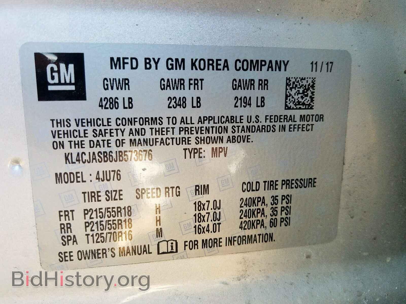 2018 BUICK ENCORE PRE - VIN: KL4CJASB6JB573676 - Фото 10