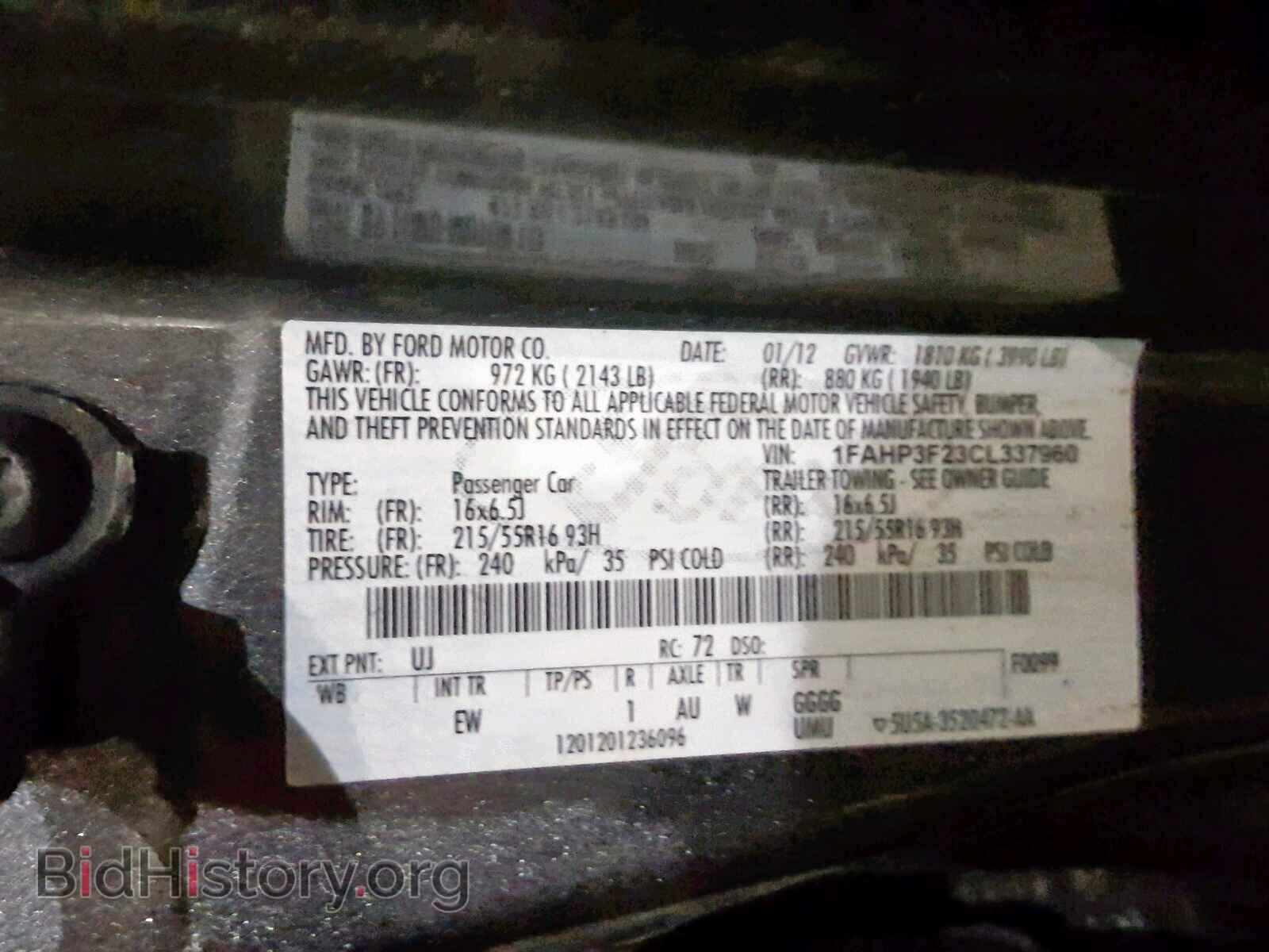 2012 FORD FOCUS SE - VIN: 1FAHP3F23CL337960 - Фото 10