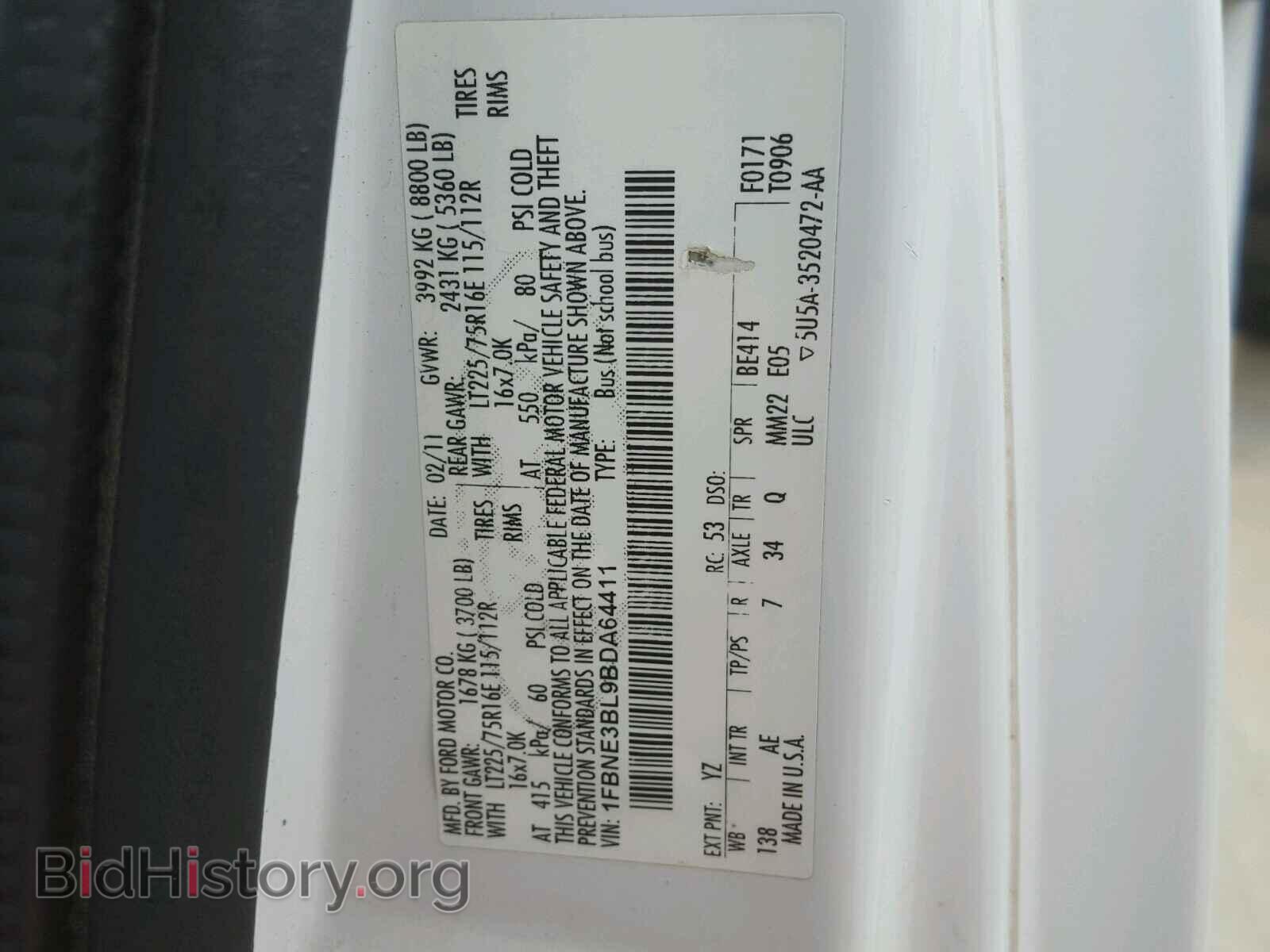 2011 FORD ECONOLINE - VIN: 1FBNE3BL9BDA64411 - Photo 10