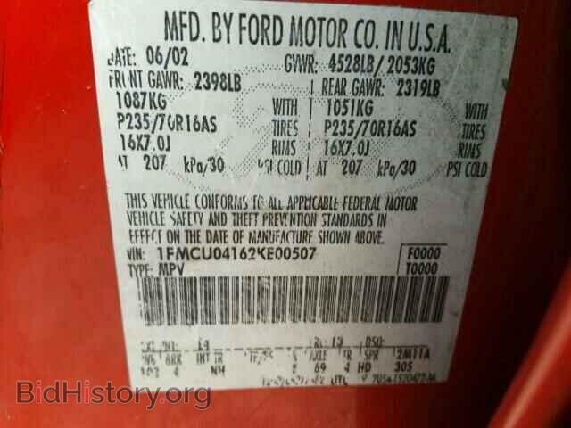2002 FORD ESCAPE - VIN: 1FMCU04162KE00507 - Фото 10