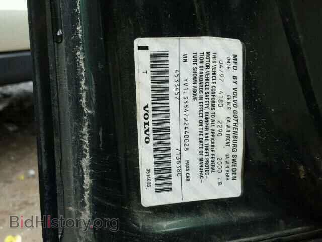 1998 VOLVO S70 - VIN: YV1LS5547W2440028 - Фото 10
