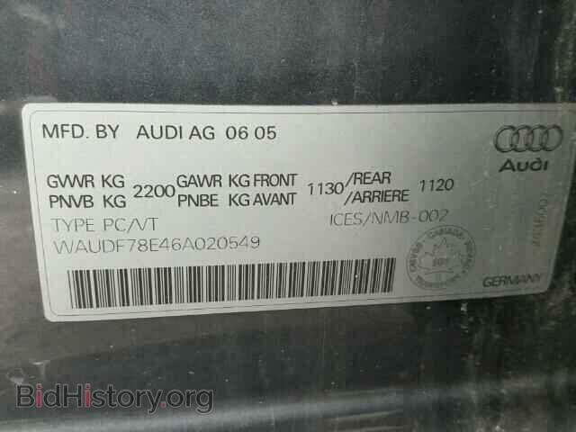 2006 AUDI A4 - VIN: WAUDF78E46A020549 - Photo 10