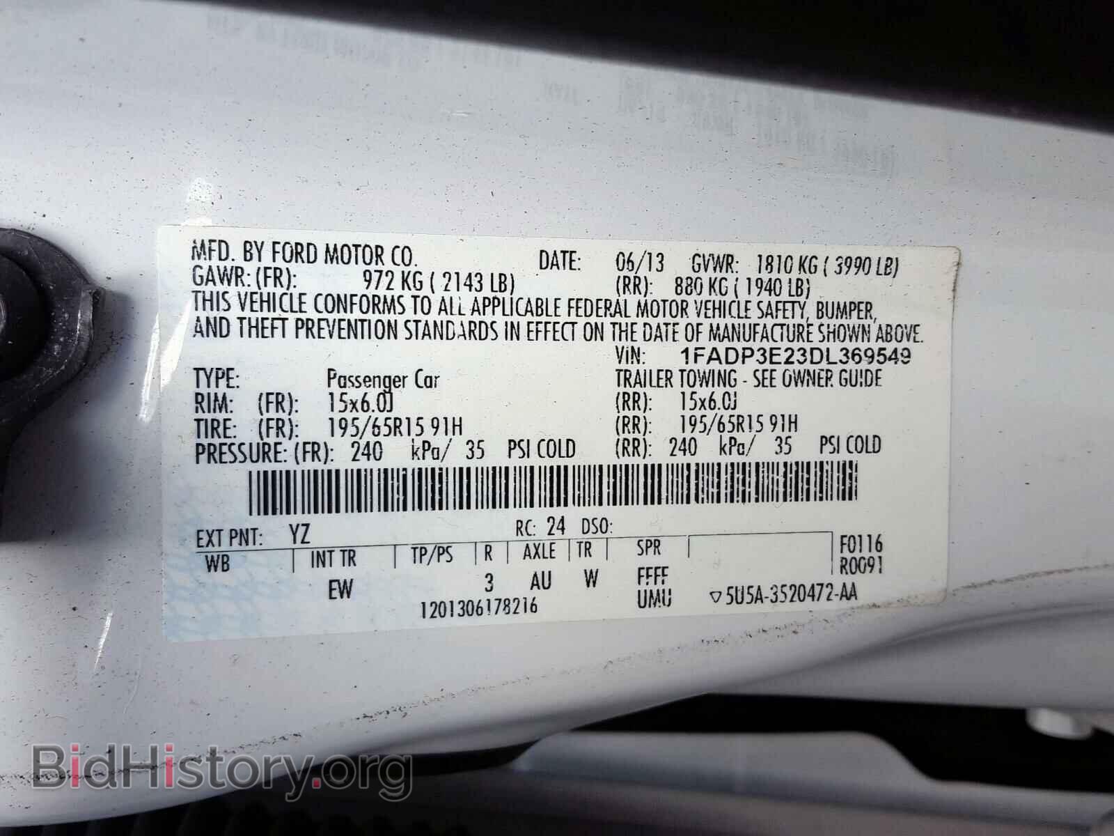 2013 FORD FOCUS - VIN: 1FADP3E23DL369549 - Фото 10