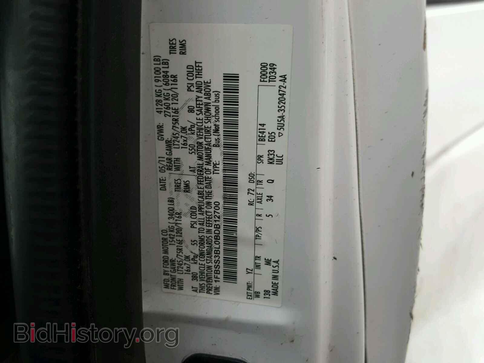 2011 FORD ECONOLINE - VIN: 1FBSS3BL0BDB12700 - Photo 10