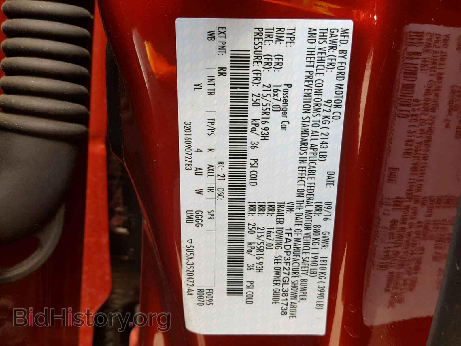 2016 FORD FOCUS - VIN: 1FADP3F27GL381738 - Фото 10