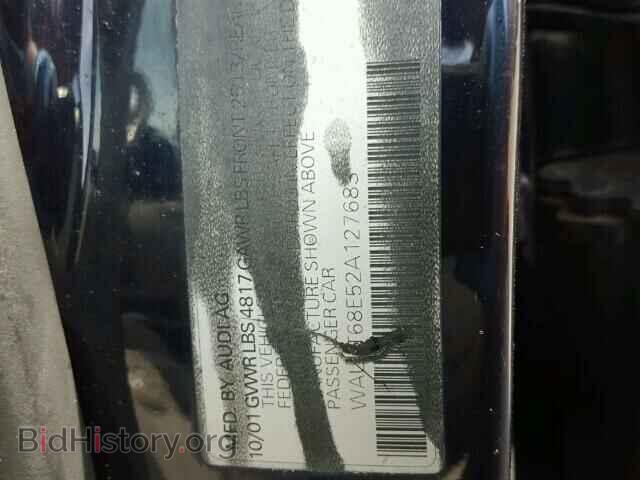 2002 AUDI A4 - VIN: WAULT68E52A127683 - Фото 10