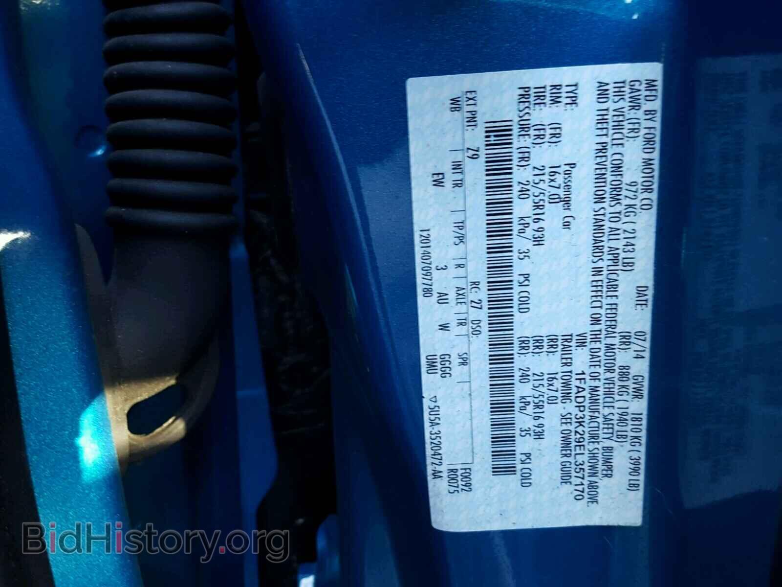 2014 FORD FOCUS - VIN: 1FADP3K29EL357170 - Photo 10