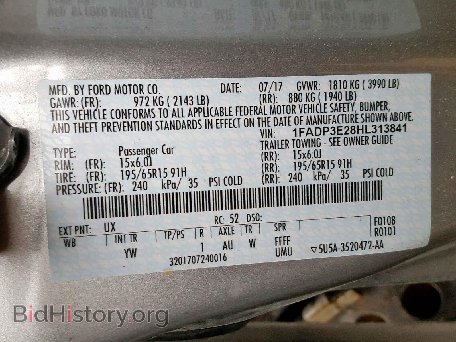 2017 FORD FOCUS - VIN: 1FADP3E28HL313841 - Photo 10
