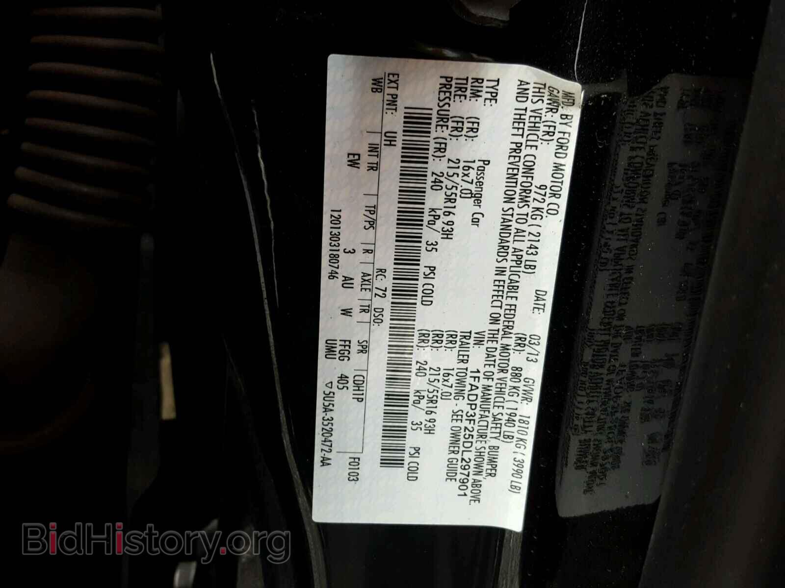 2013 FORD FOCUS - VIN: 1FADP3F25DL297901 - Фото 10