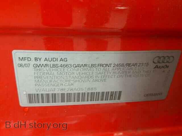 2008 AUDI A4 - VIN: WAUAF78E28A051885 - Фото 10