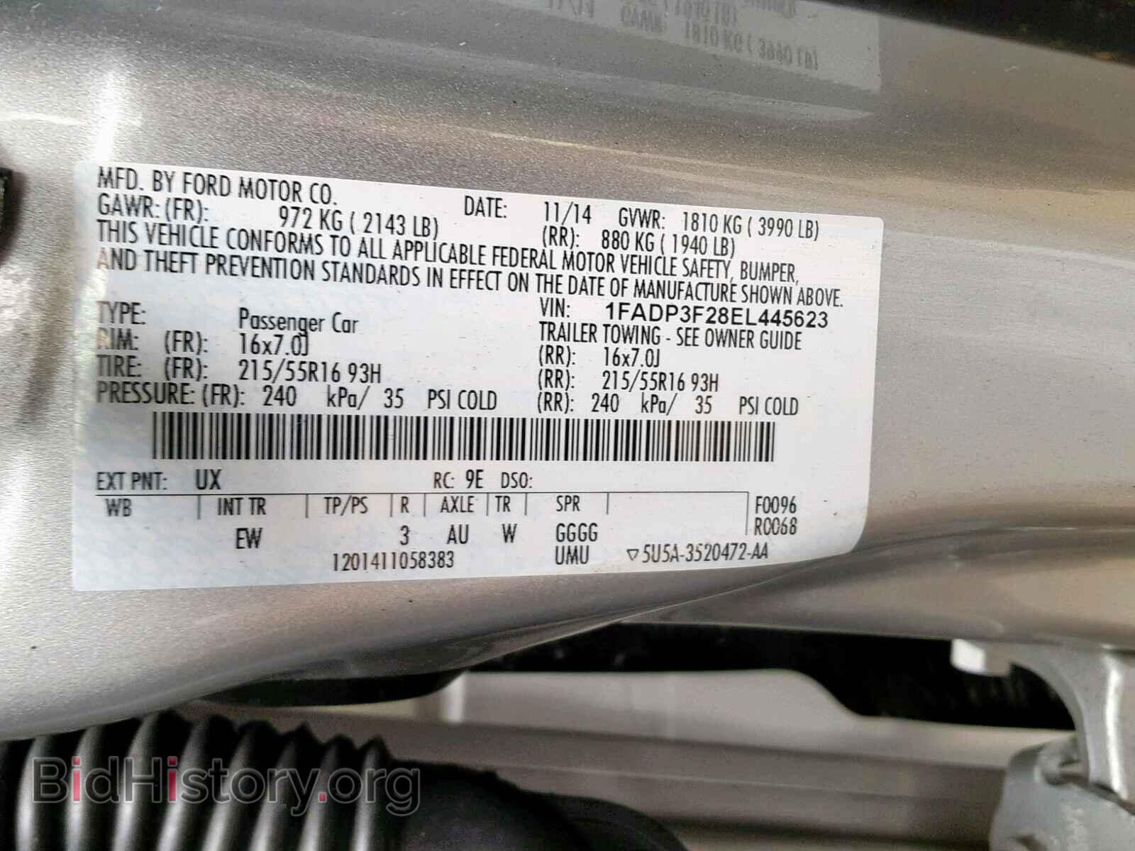 2014 FORD FOCUS SE - VIN: 1FADP3F28EL445623 - Фото 10