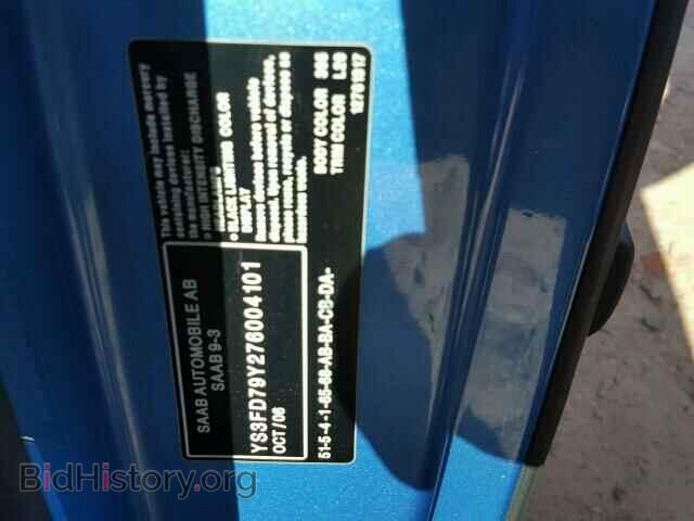 2007 SAAB 9 3 - VIN: YS3FD79Y276004101 - Фото 10