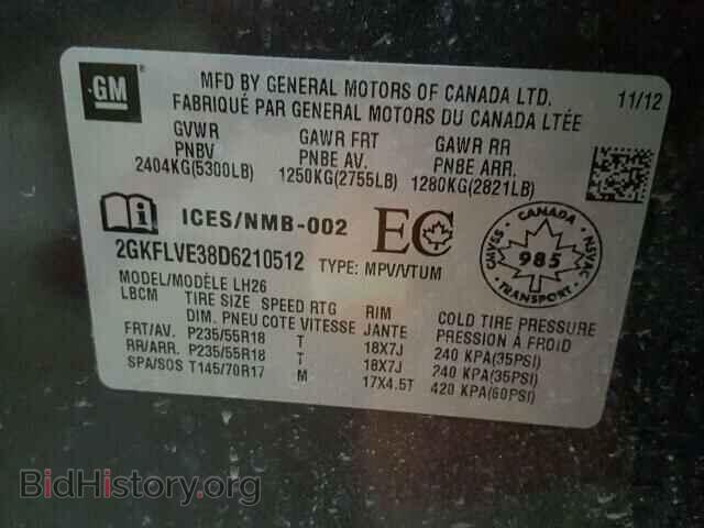 2013 GMC TERRAIN - VIN: 2GKFLVE38D6210512 - Photo 10
