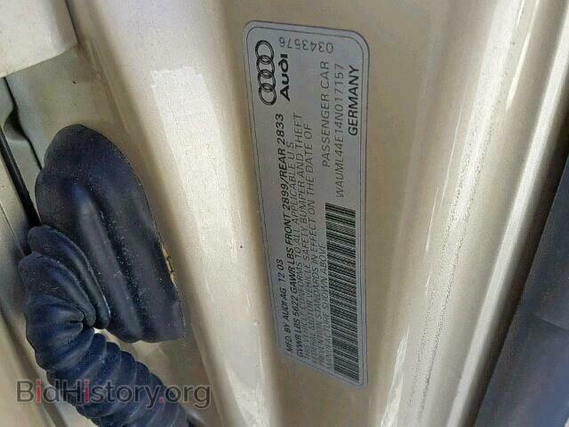 2004 AUDI A8 - VIN: WAUML44E14N017157 - Фото 10