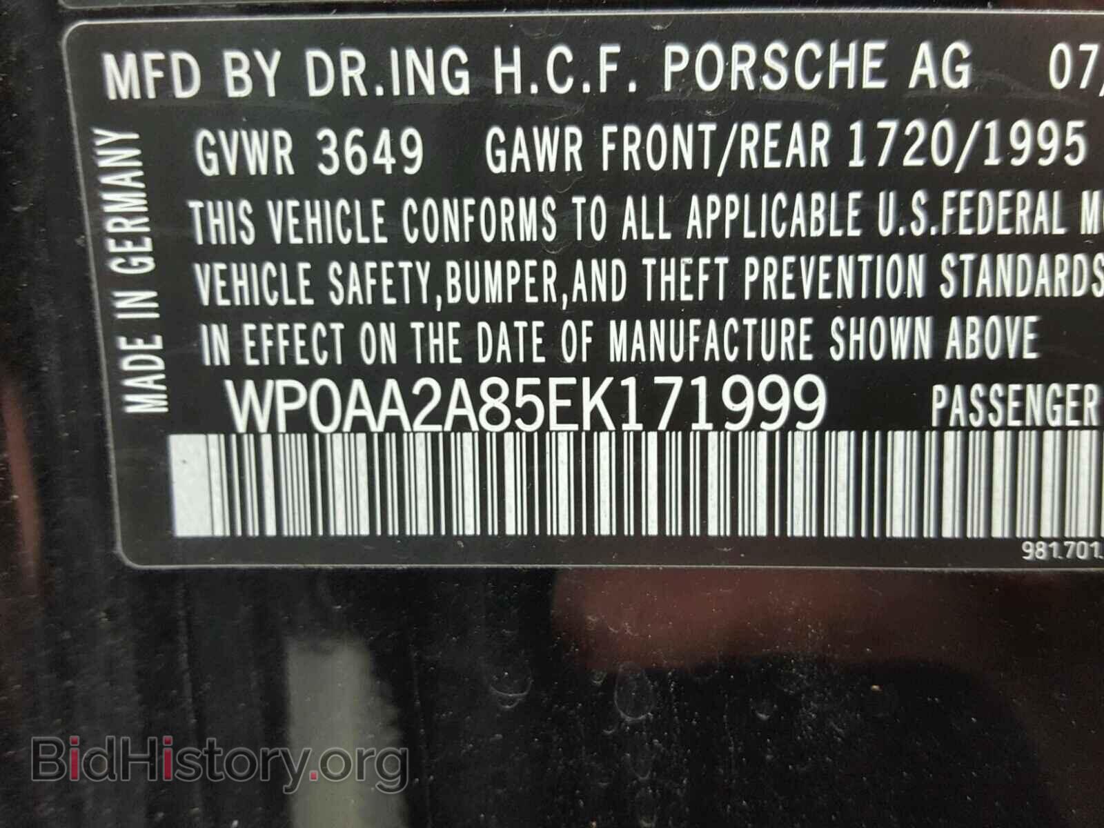 2014 PORSCHE CAYMAN - VIN: WP0AA2A85EK171999 - Фото 10