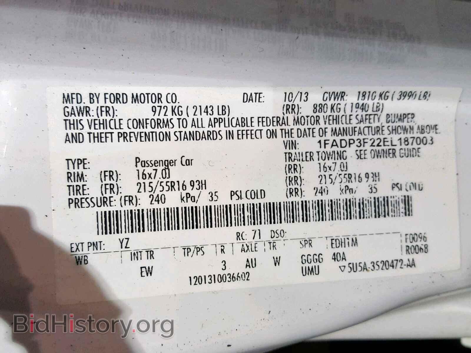 2014 FORD FOCUS SE - VIN: 1FADP3F22EL187003 - Фото 10