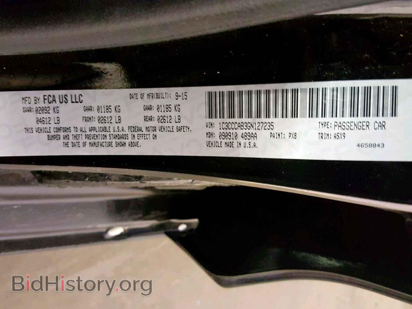 2016 CHRYSLER 200 - VIN: 1C3CCCAB3GN127235 - Фото 10