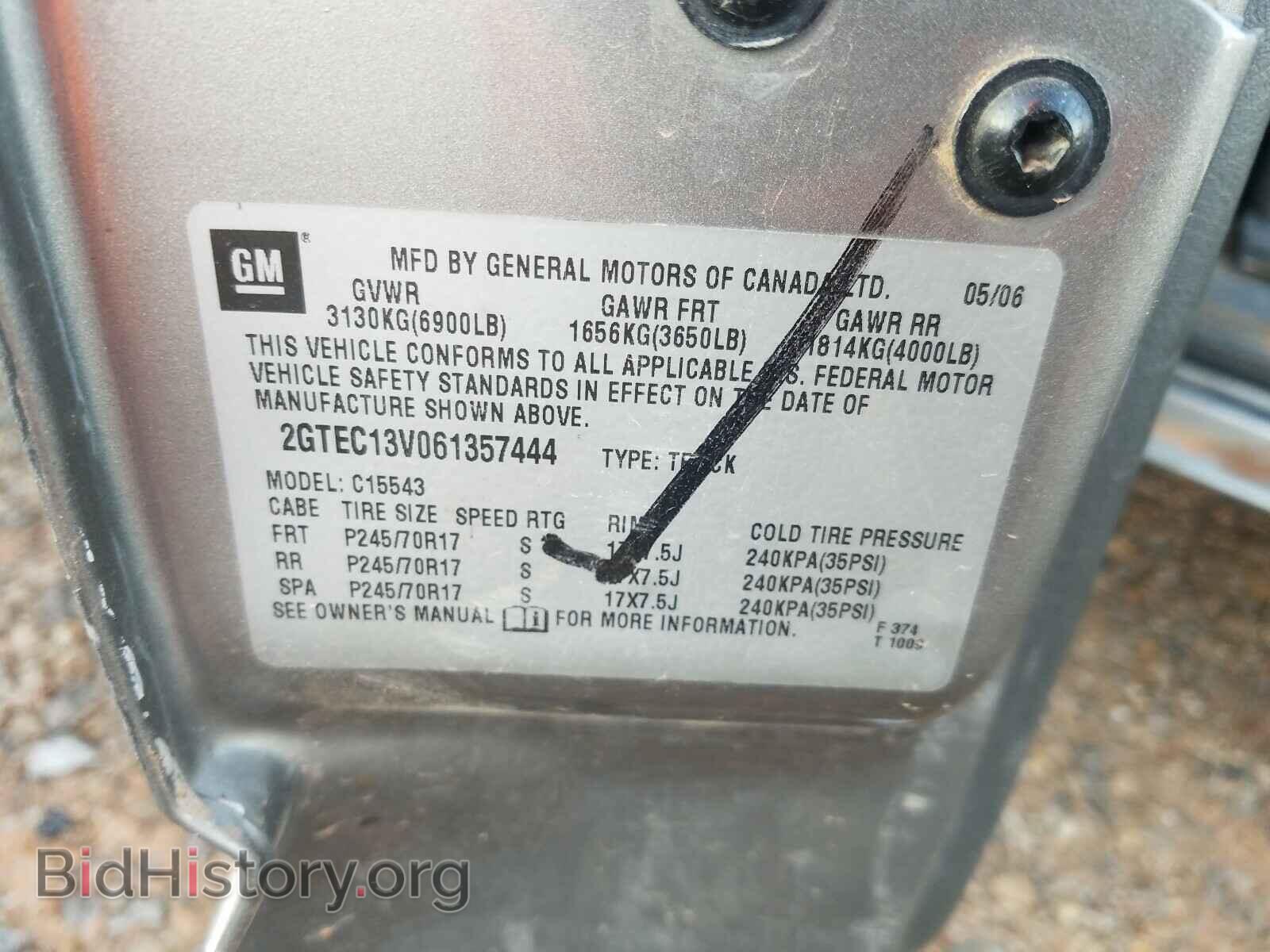 2006 GMC SIERRA - VIN: 2GTEC13V061357444 - Фото 10