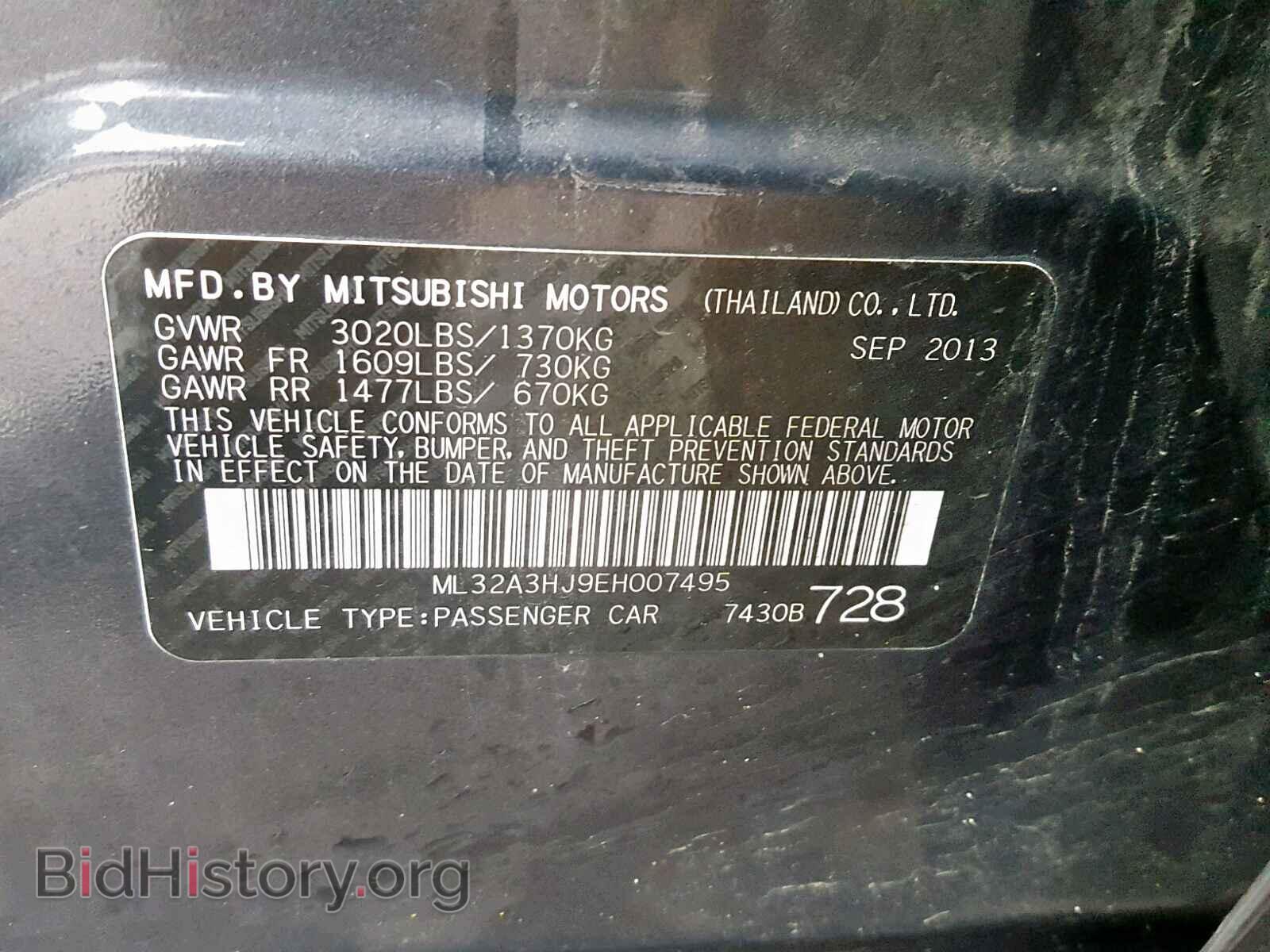 2014 MITSUBISHI MIRAGE - VIN: ML32A3HJ9EH007495 - Фото 10