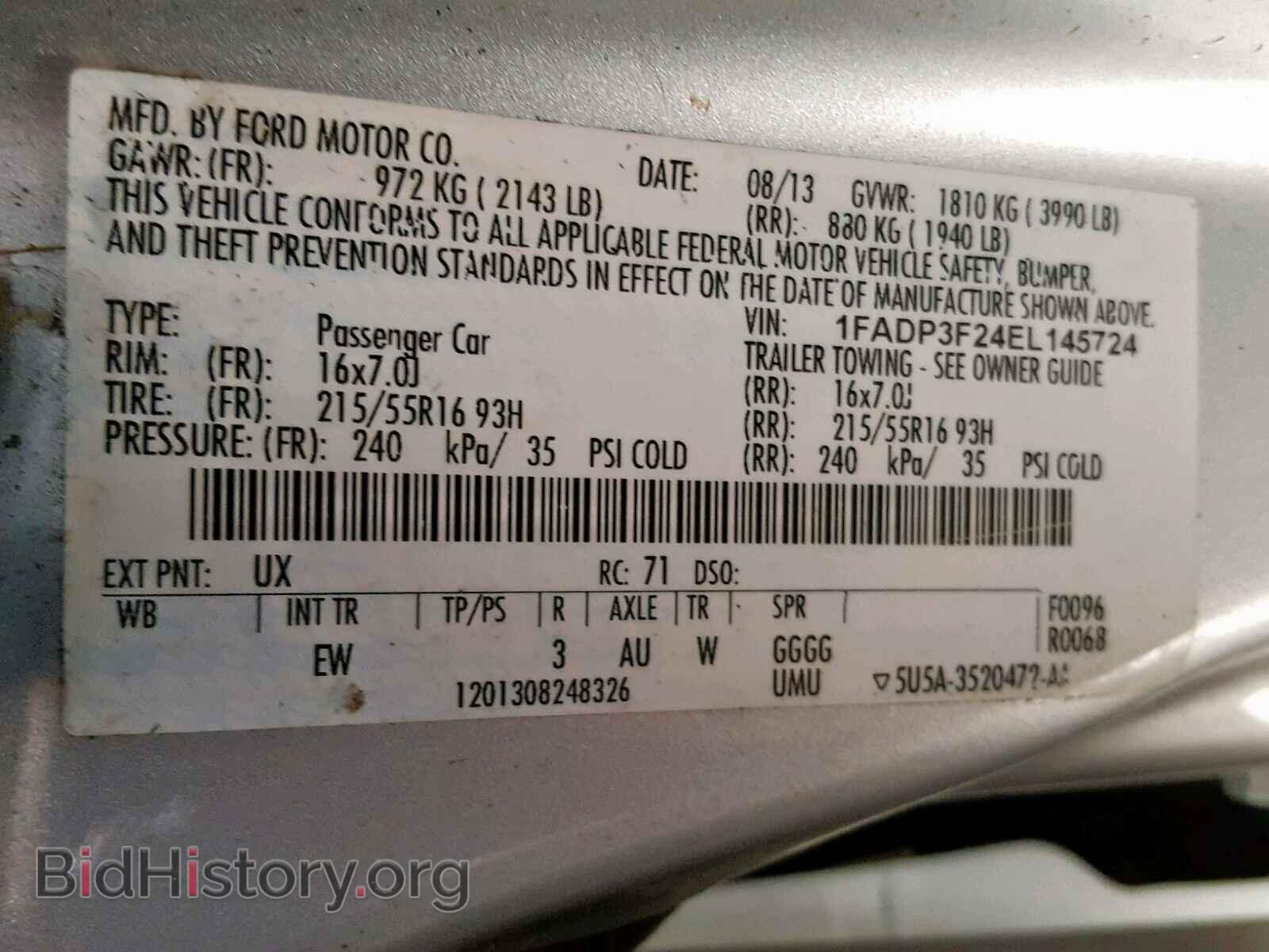 2014 FORD FOCUS SE - VIN: 1FADP3F24EL145724 - Фото 10