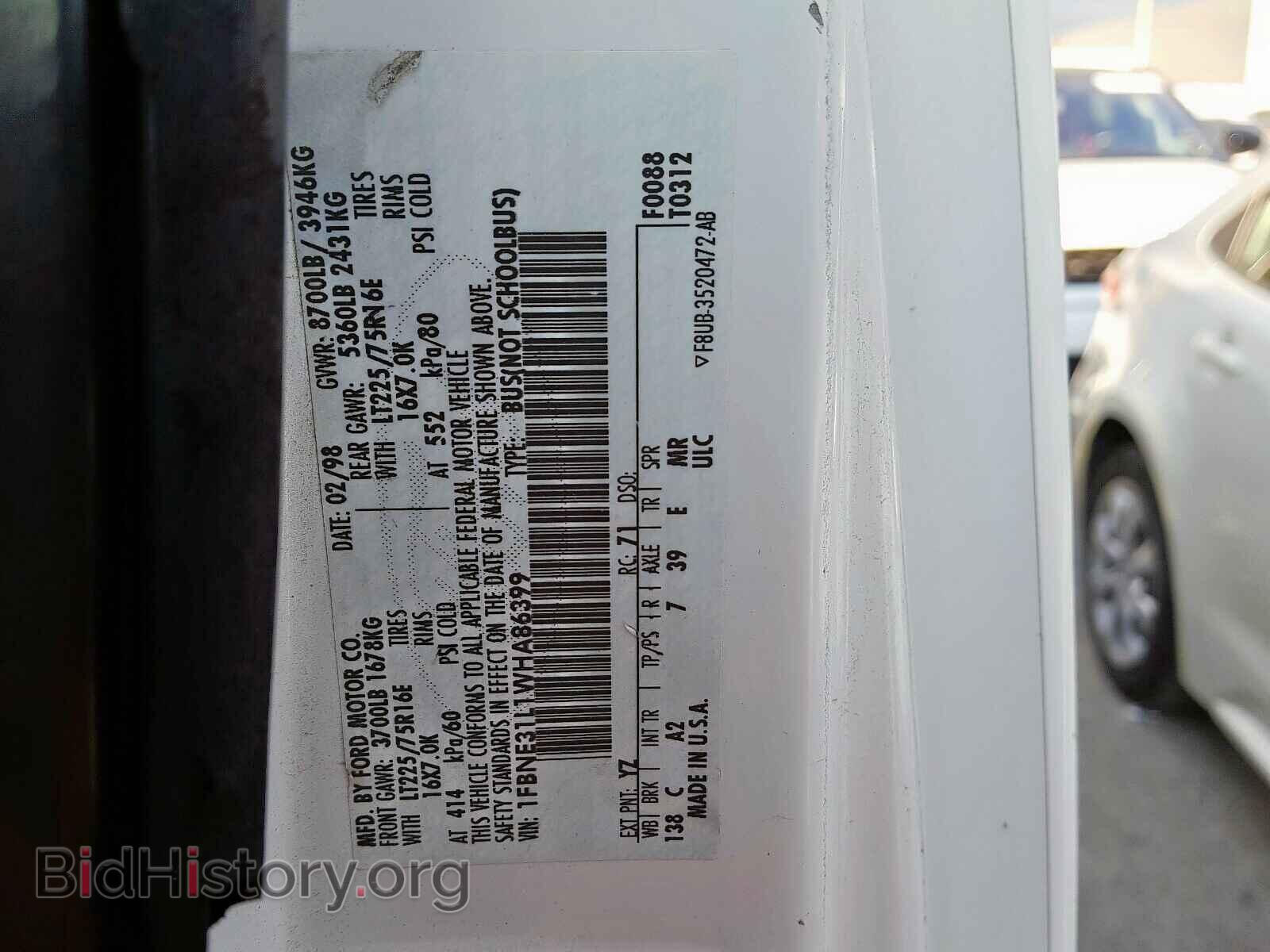 1998 FORD ECONOLINE - VIN: 1FBNE31L1WHA86399 - Фото 10