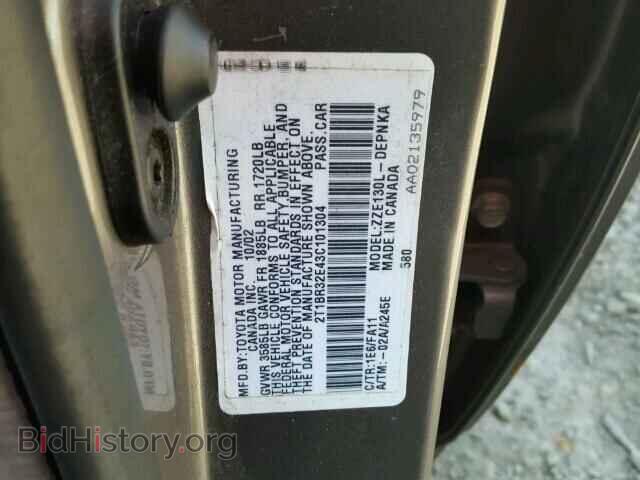 2003 TOYOTA COROLLA - VIN: 2T1BR32E43C101304 - Фото 10