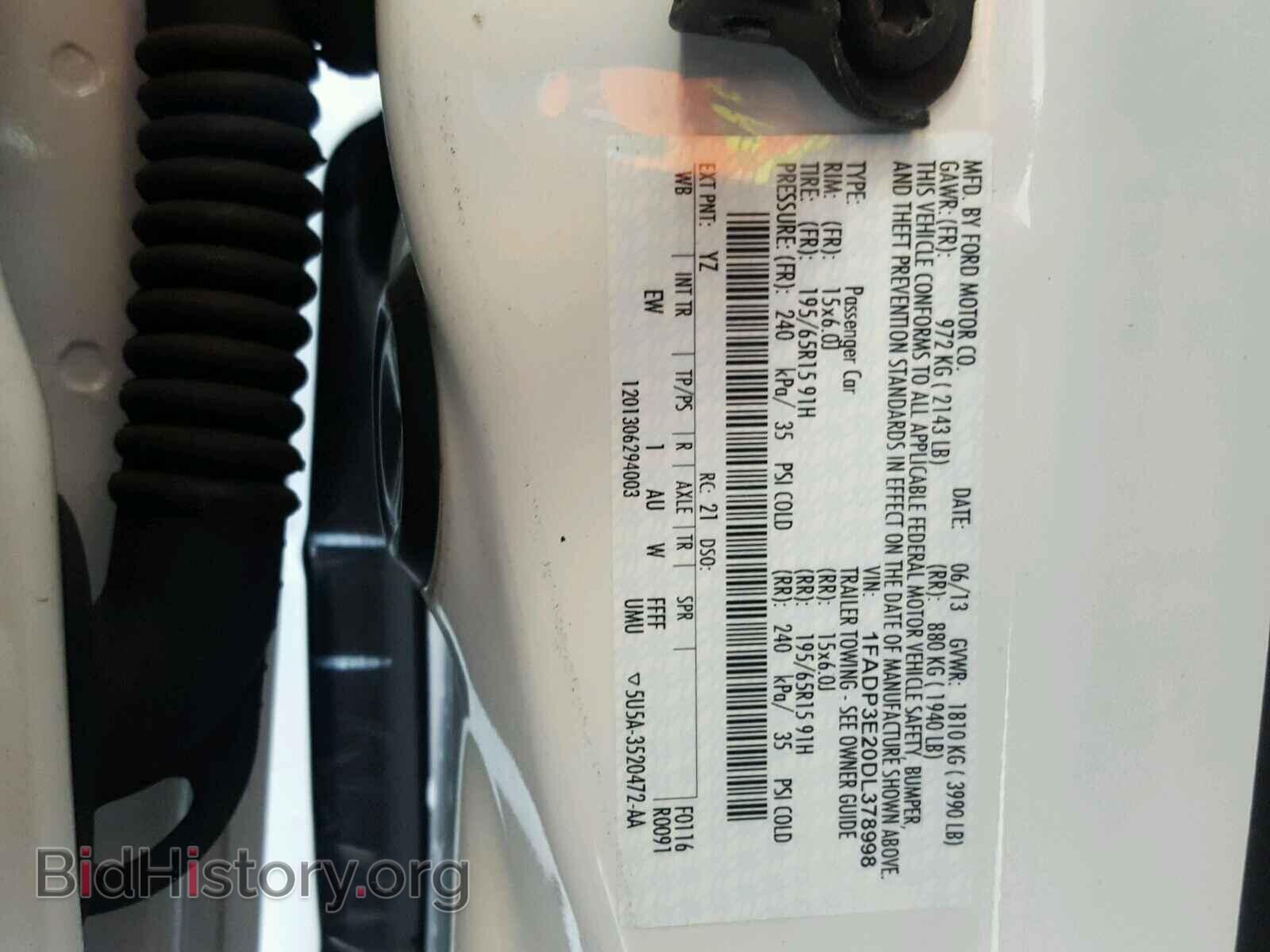 2013 FORD FOCUS - VIN: 1FADP3E20DL378998 - Photo 10