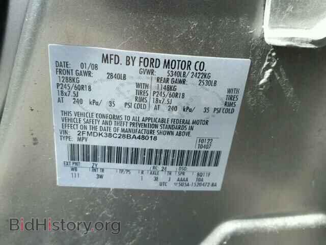 2008 FORD EDGE - VIN: 2FMDK38C28BA48018 - Фото 10