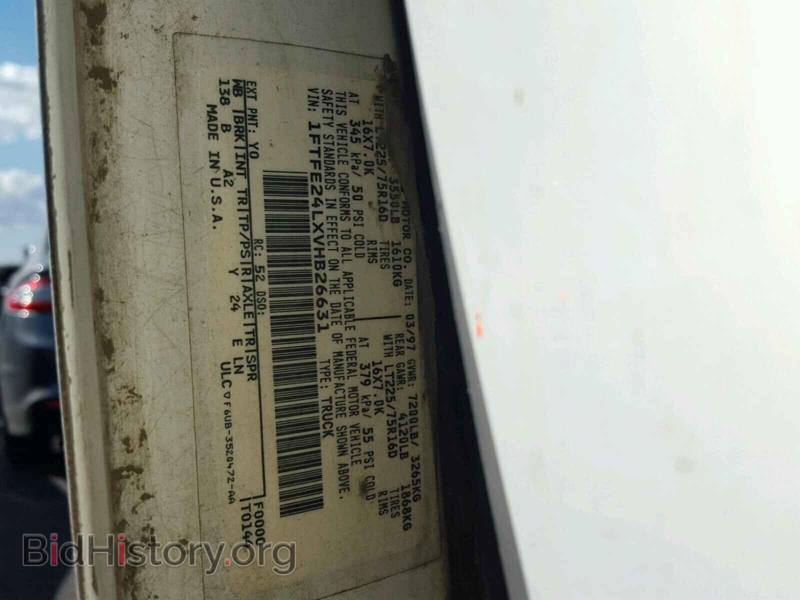 1997 FORD ECONOLINE - VIN: 1FTFE24LXVHB26631 - Фото 10