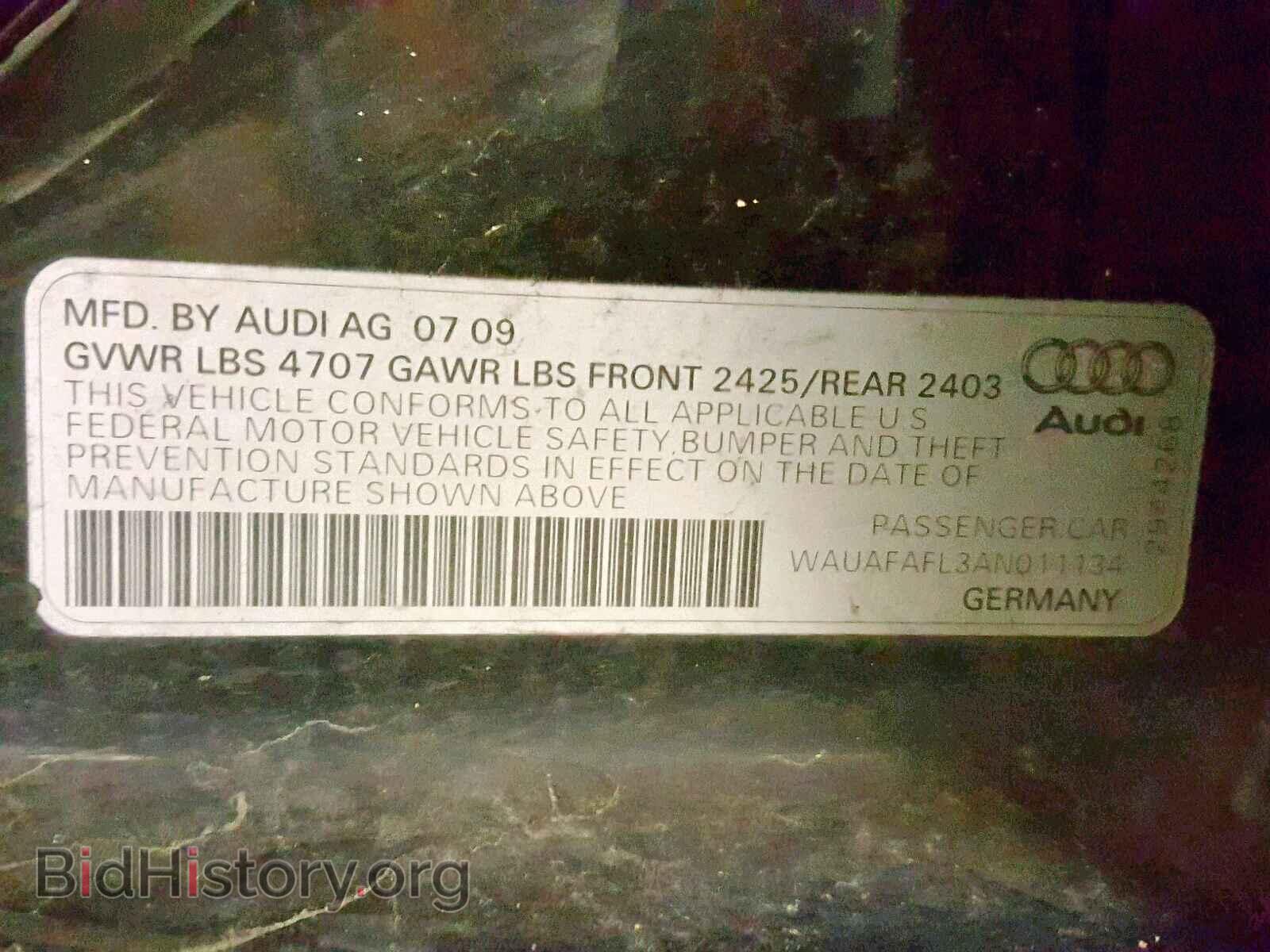 2010 AUDI A4 - VIN: WAUAFAFL3AN011134 - Фото 10