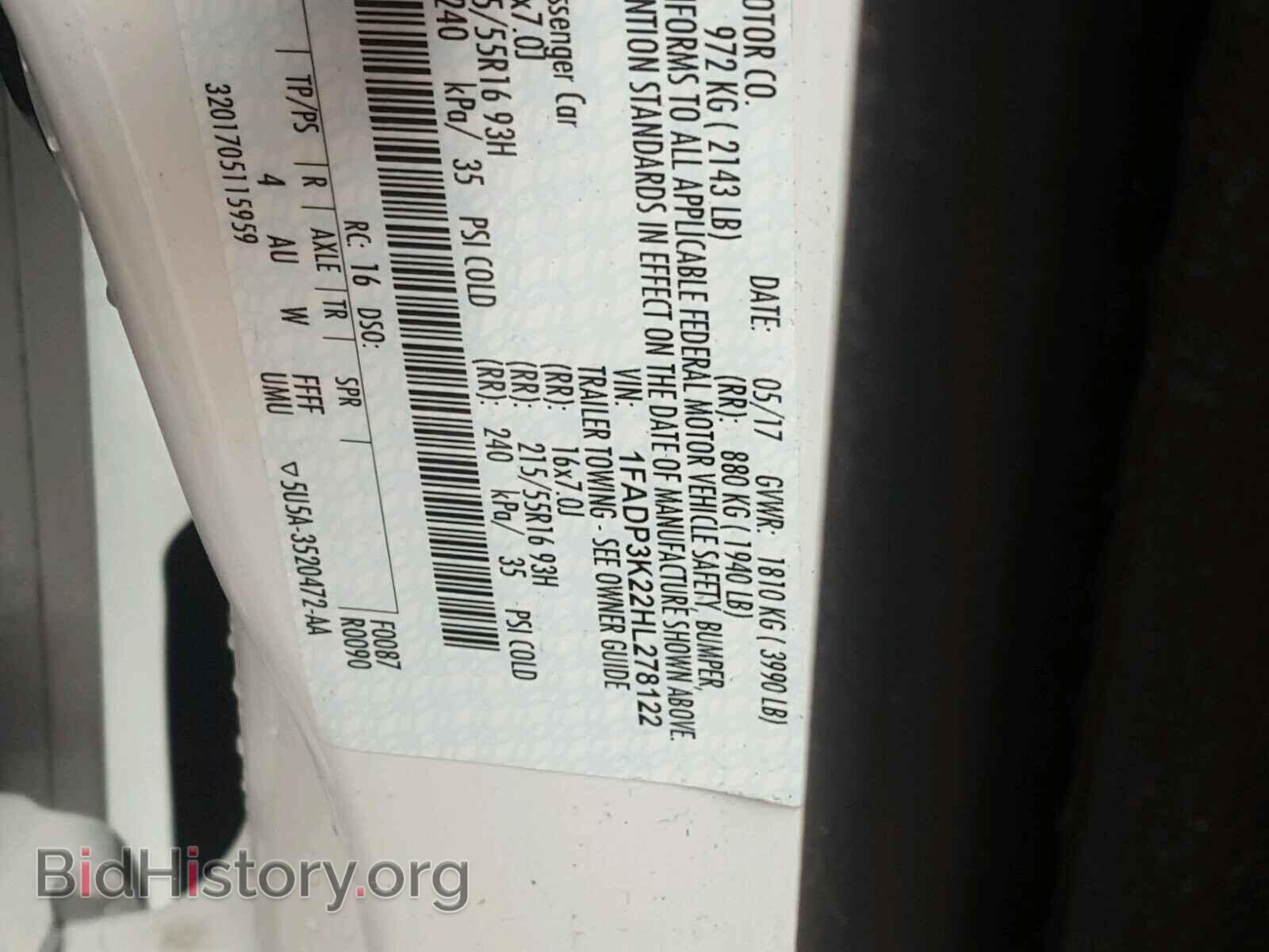 2017 FORD FOCUS - VIN: 1FADP3K22HL278122 - Photo 10