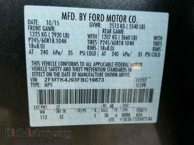 2015 FORD EDGE - VIN: 2FMTK4J93FBC19873 - Photo 10