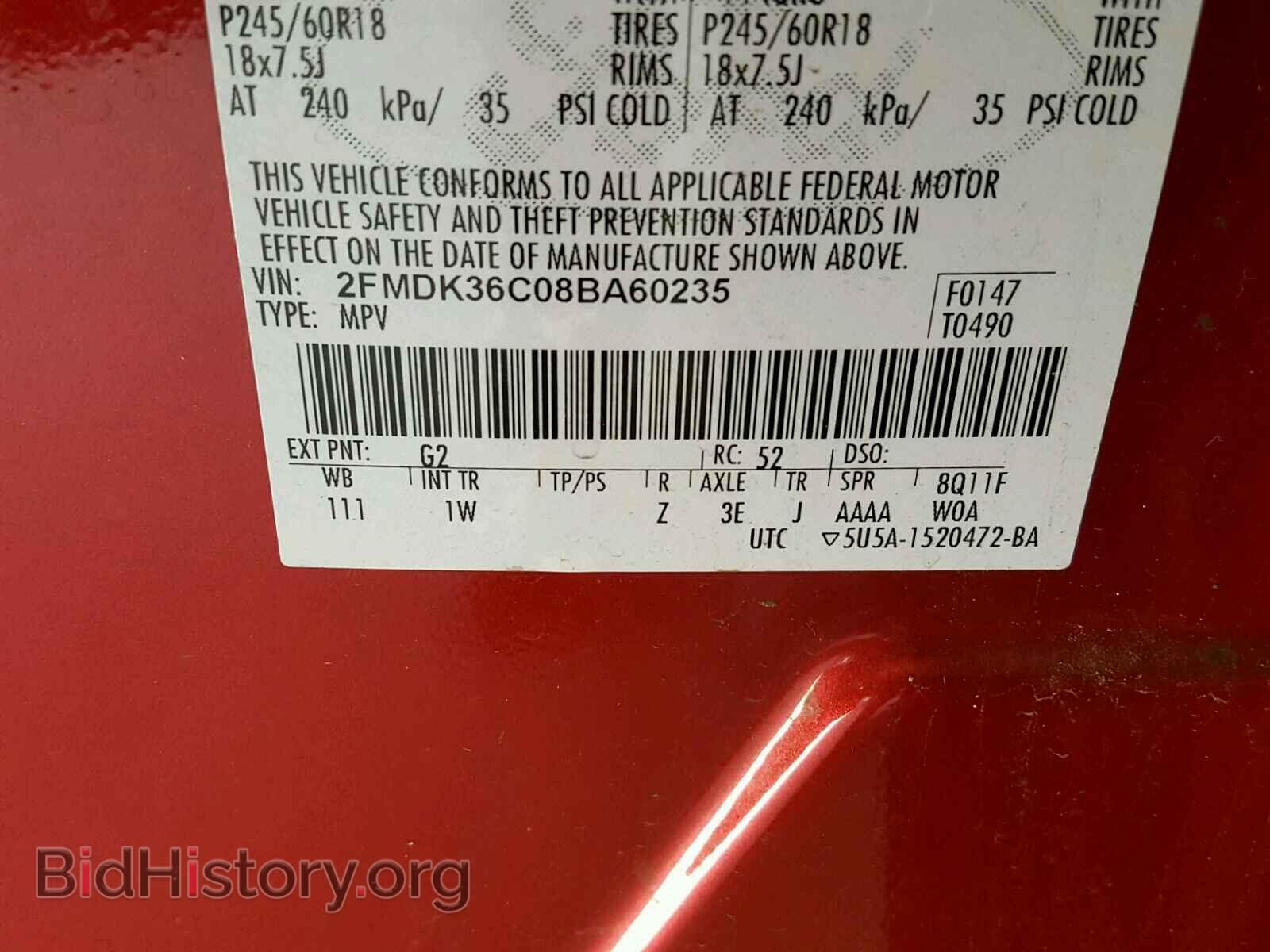 2008 FORD EDGE - VIN: 2FMDK36C08BA60235 - Фото 10