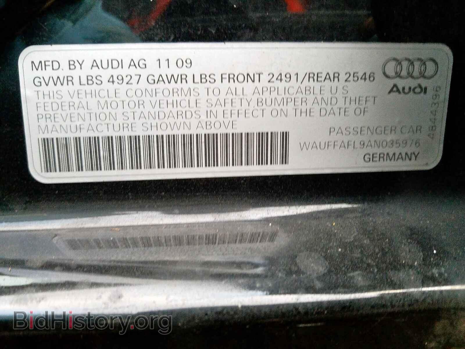 2010 AUDI A4 - VIN: WAUFFAFL9AN035976 - Photo 10
