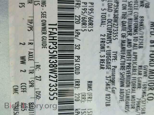 2008 FORD FOCUS - VIN: 1FAHP35N38W273355 - Фото 10