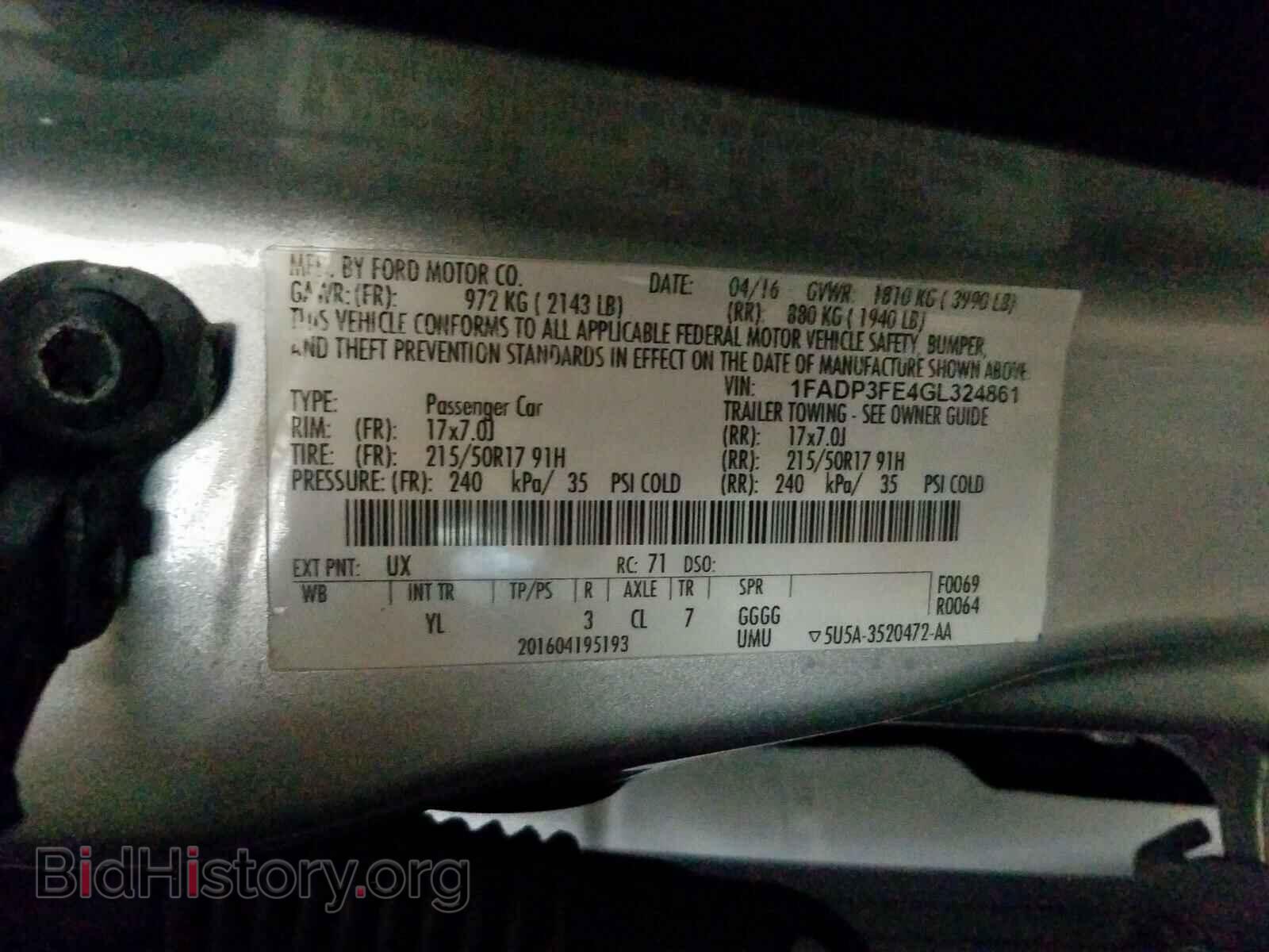 2016 FORD FOCUS - VIN: 1FADP3FE4GL324861 - Фото 10