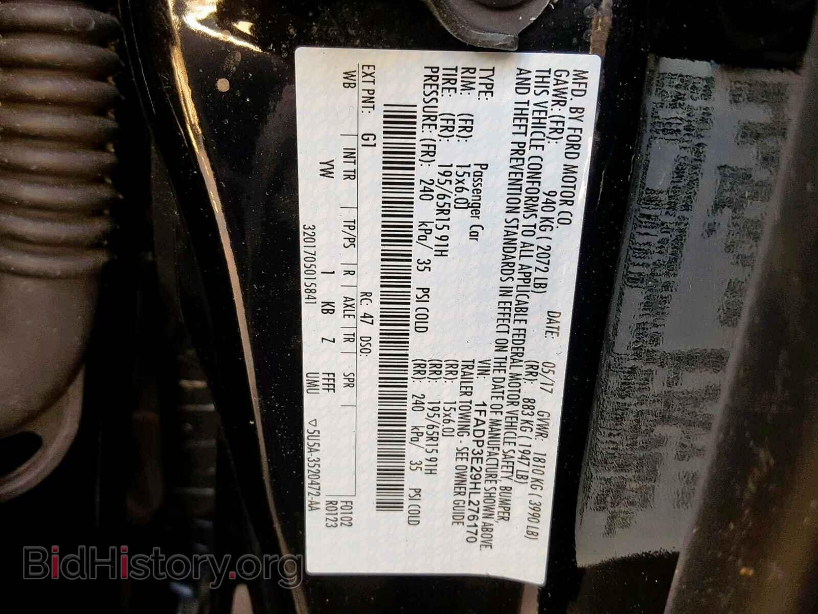 2017 FORD FOCUS - VIN: 1FADP3E29HL276170 - Фото 10