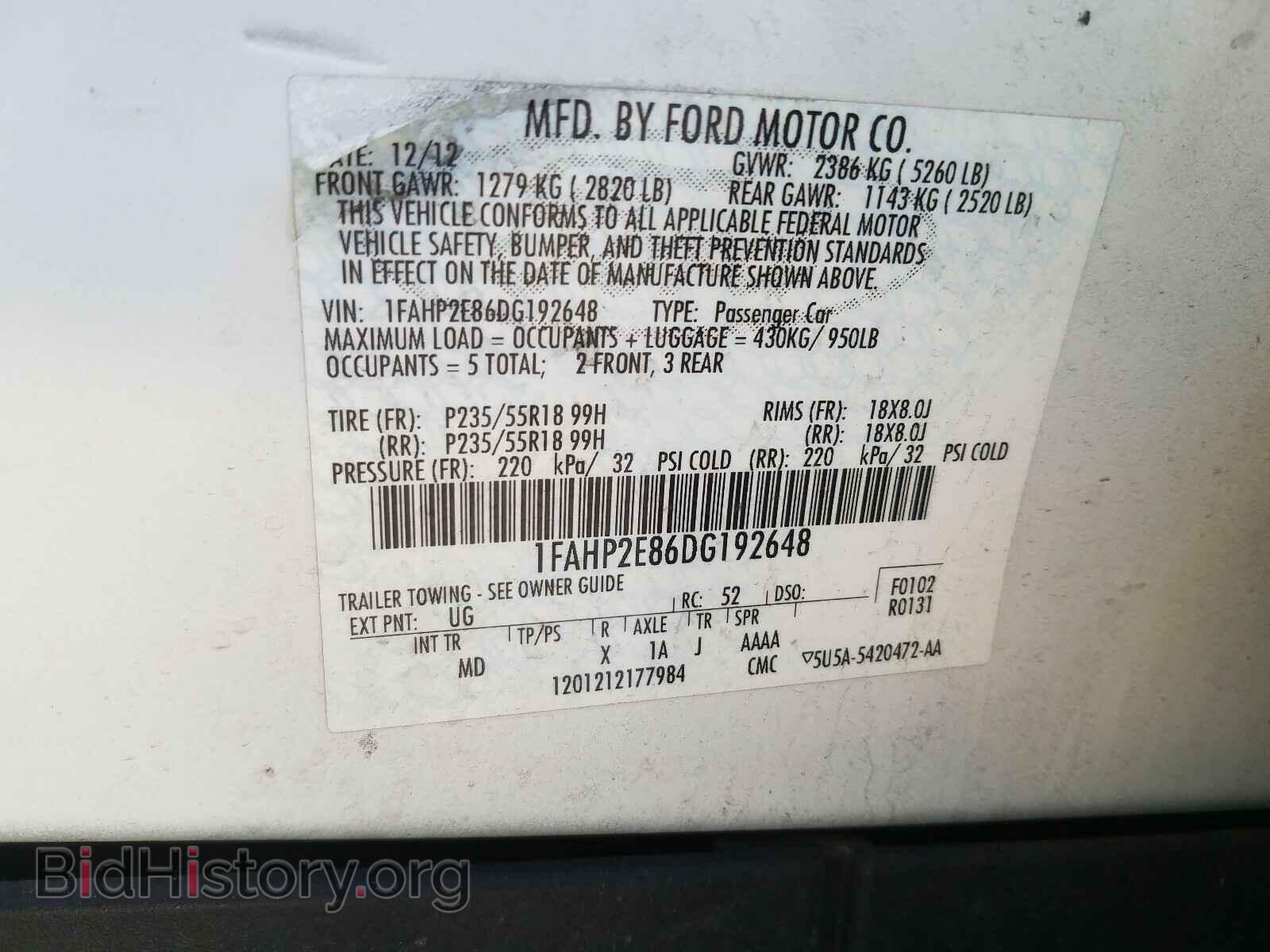 2013 FORD TAURUS - VIN: 1FAHP2E86DG192648 - Photo 10
