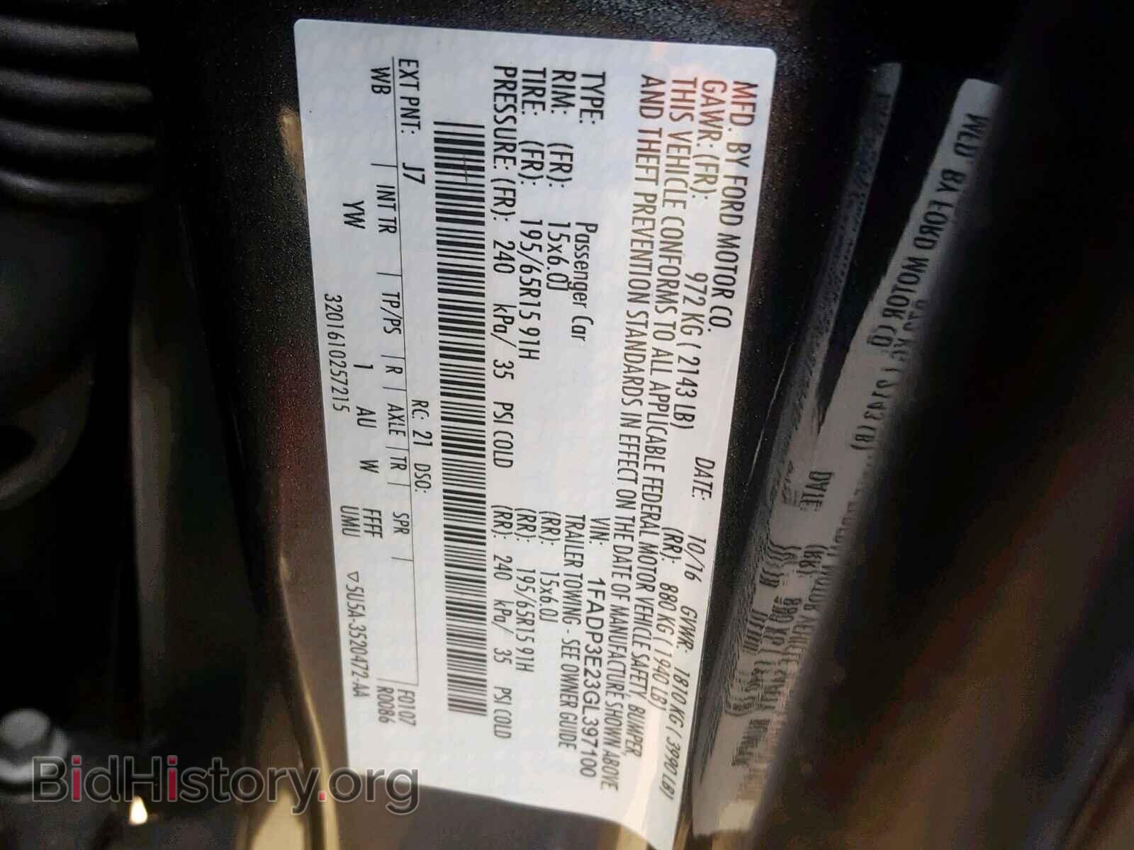 2016 FORD FOCUS - VIN: 1FADP3E23GL397100 - Photo 10