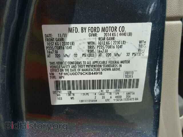 2012 FORD ESCAPE - VIN: 1FMCU0D79CKB44918 - Photo 10