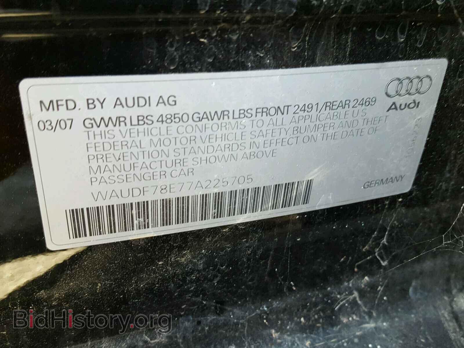 2007 AUDI A4 - VIN: WAUDF78E77A225705 - Photo 10