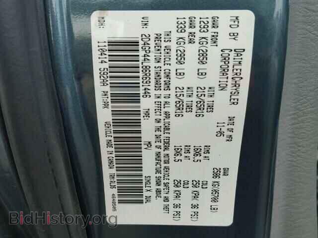 2006 DODGE CARAVAN - VIN: 2D4GP44L86R691446 - Фото 10