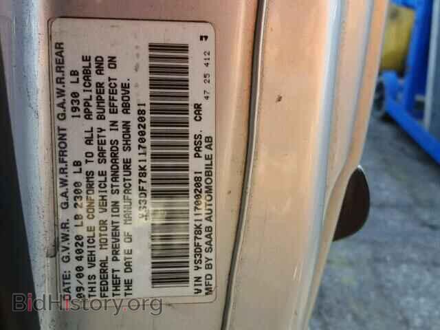 2001 SAAB 9 3 - VIN: YS3DF78K117002081 - Фото 10