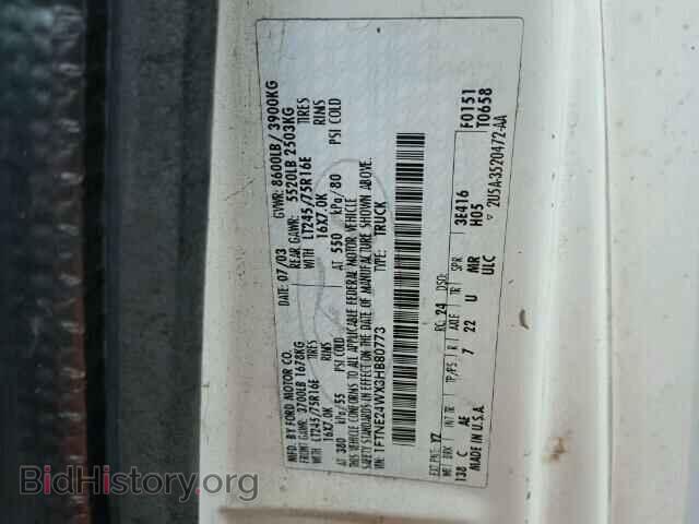 2003 FORD ECONOLINE - VIN: 1FTNE24WX3HB80773 - Фото 10