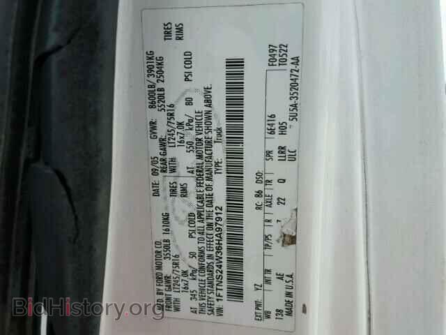 2006 FORD ECONOLINE - VIN: 1FTNS24W36HA97912 - Фото 10