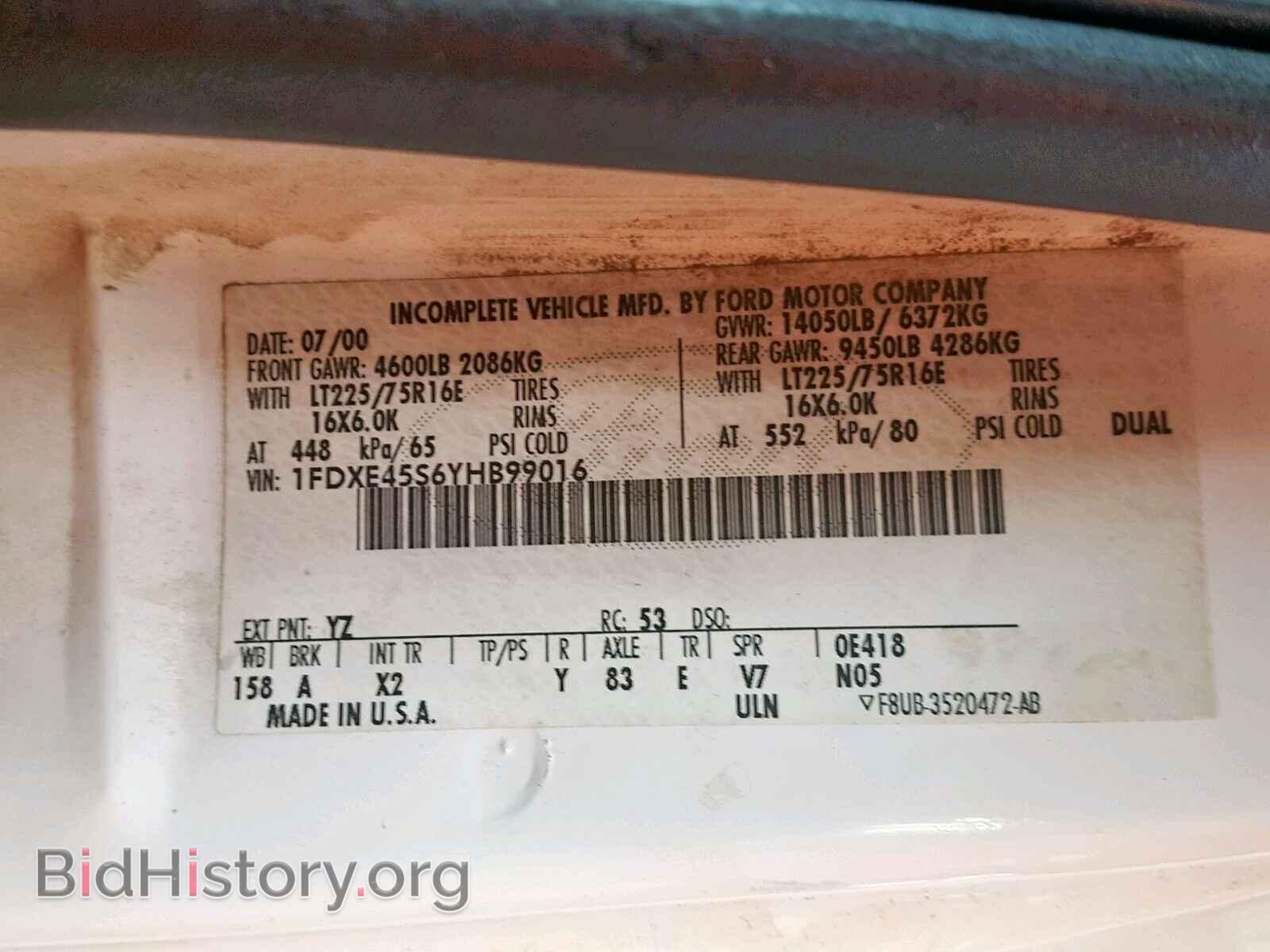 2000 FORD ECONOLINE - VIN: 1FDXE45S6YHB99016 - Фото 10