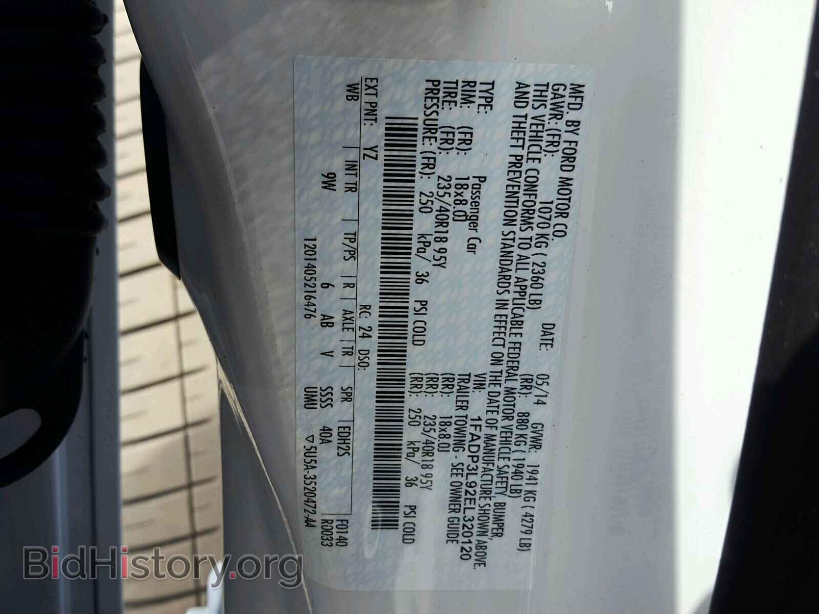 2014 FORD FOCUS - VIN: 1FADP3L92EL320120 - Фото 10