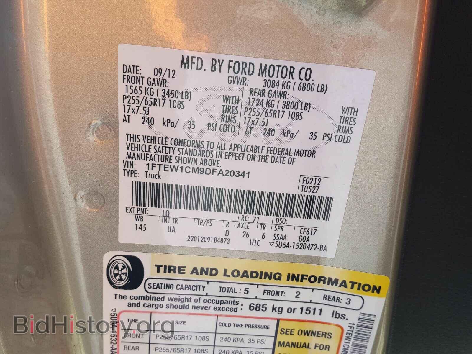 2013 FORD F150 - VIN: 1FTEW1CM9DFA20341 - Фото 10